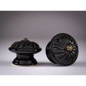 Keramika Vanya Úchytka velká - černá - VĚTRNÍK