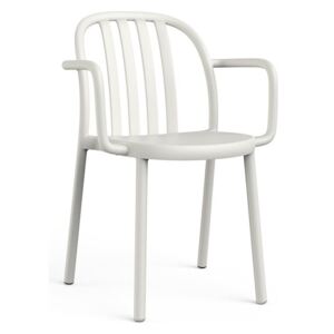 Sada 2 bílých zahradních židlí s područkami Resol Sue