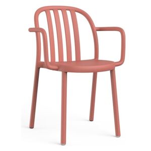 Sada 2 cihlově oranžových zahradních židlí s područkami Resol Sue