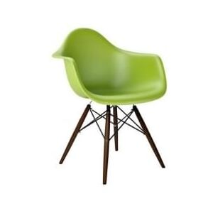 Designová židle DAW, zelená (Tmavý buk)