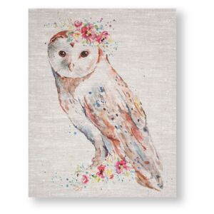Bezrámový obraz 105388, Watercolour Floral Owl, Graham & Brown