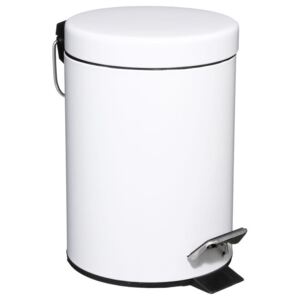 Odpadkový pedálový koš do koupelny,3 l, bílá barva, 24x17 cm