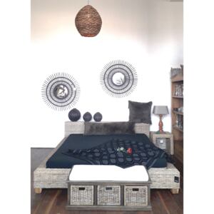 Manželská ratanová postel DIMA 200x180 kubu grey