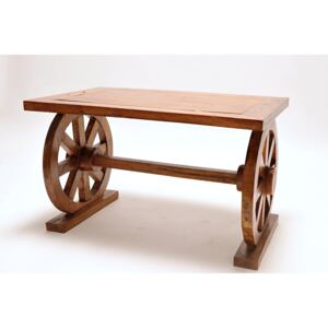 Dřevěný konferenční stůl ANTIK - design kolo