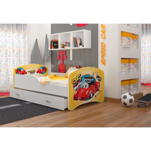 Dětská postel s pohádkovými motivy FRAGA + matrace + rošt ZDARMA, 140x80, VZOR 24