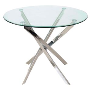 Stůl AGIS, 90 x 90 cm, transparentní chrom, kov