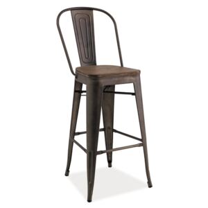 Barová židle LOFT H-1 tmavý ořech/antracit