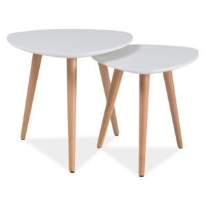 Konferenční stolek NOLAN A bílá/buk, 48 x 48 x 43 cm,, bílá, buk