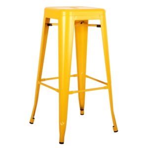 Barová židle TOWER 76 cm žlutá kov