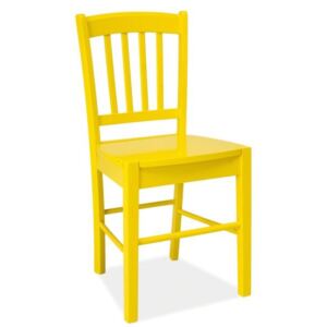 Židle CD-57 žlutá, Sedák bez čalounění, Nohy: dřevo, dřevo, barva: žlutá, bez područek lakované dřevo
