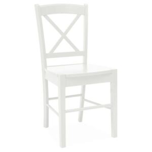 Židle CD-56 bílá, Sedák bez čalounění, Nohy: dřevo, dřevo, barva: bílá, bez područek lakované dřevo