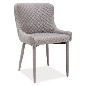 Židle COLIN šedý materiál, Sedák s čalouněním, Nohy: kov, kov, barva: šedá, bez područek
