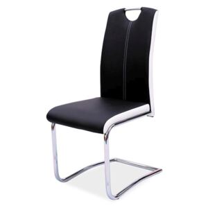 Židle H341 černá/strany bílé, Sedák s čalouněním, Nohy: chrom, dřevo, barva: černá, bez područek chrom
