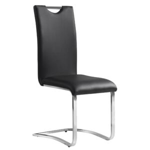 Židle H790 černá (s), Sedák s čalouněním, Nohy: chrom, eko kůže, barva: černá, bez područek chrom