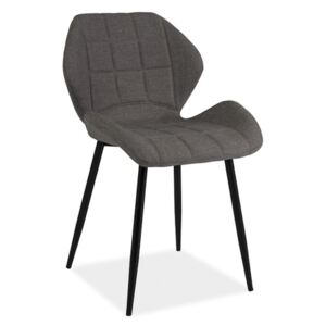 Židle HALS šedý materiál, Sedák s čalouněním, Nohy: kov, kov, barva: šedá, bez područek kov