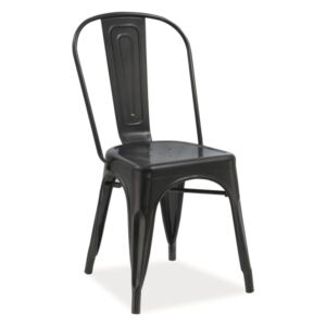 Židle LOFT černá mat, Sedák bez čalounění, Nohy: kov, kov, barva: černá, bez područek kov