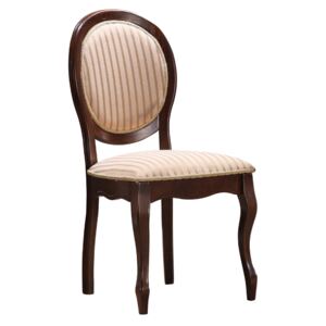 Židle FNSC tmavý ořech polstrování.19, Sedák s čalouněním, Nohy: dřevo, orech, barva: hnědá, bez područek ořech