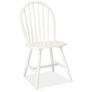 Židle FIERO bílá, Sedák bez čalounění, Nohy: dřevo, dřevo, barva: bílá, bez područek lakované dřevo