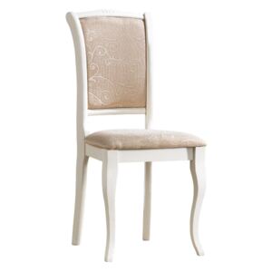 Židle OPSC2 bílá t08 (přírodní), Sedák s čalouněním, Nohy: dřevo, dřevo, barva: bílá, bez područek lakované dřevo