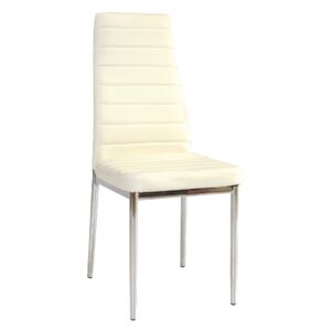 Židle H261 bílá/chrom, Sedák s čalouněním, Nohy: chrom, čalounění, barva: bílá, bez područek chrom