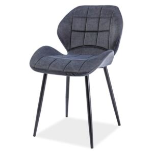 Židle HALS antracit materiál, Sedák s čalouněním, Nohy: kov, dřevo, barva: šedá, bez područek kov