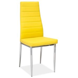 Židle H261 žlutá/chrom, Sedák s čalouněním, Nohy: chrom, kov, barva: žlutá, bez područek chrom