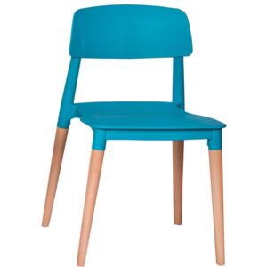 Židle ECCO tyrkysová polypropylen/ buk