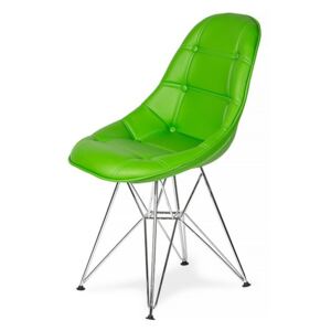 Židle EKO K-220 živá zeleň t8 koženka + nohy chromové