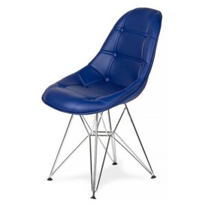 Židle EKO K-220 námořní tmavě modrá t13 koženka + nohy chromové