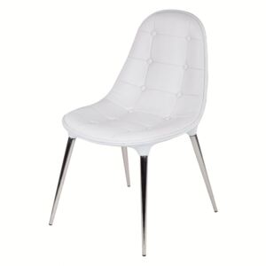 Židle PASSION koženka bílá-bílá skleněné vlákno/koženka/chrom