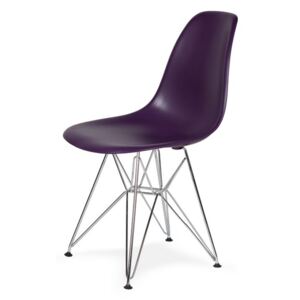 Židle 130-cas1 fialová purpur #39 abs + nohy chromové