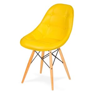 Židle EKO K-220 sluneční žlutá t22 koženka + nohy bukové