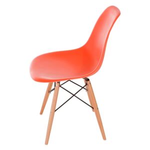 Židle P016V pp oranžová, dřevěné nohy