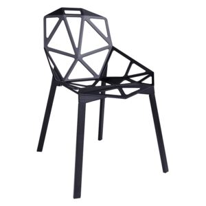Židle SPLIT černá - hliník, nohy černé