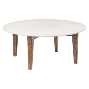 Bílý dřevěný konferenční stolek Bizzotto Sylvester 75 cm