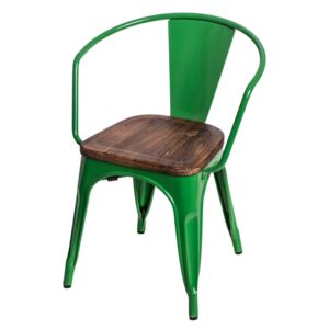 Židle Paris Arms Wood zelená sosna