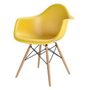 Židle P018V PP tmavá olivová, dřevěné nohy hf, Sedák bez čalounění, Nohy: dřevo, dřevo, barva: olivová, s područkami buk