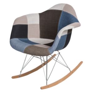 Židle P018 RAR patchwork modrá - šedá