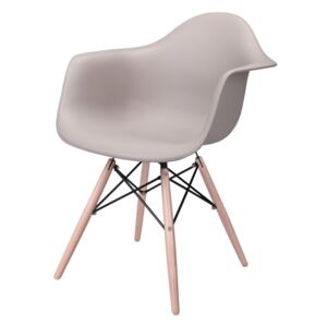 Židle P018V PP mírně šedá, dřevěné nohy