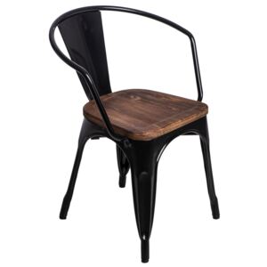 Židle Paris Arms Wood černá sosna