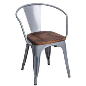 Židle Paris Arms Wood stříbrná sosna