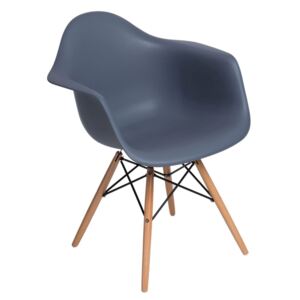 Židle P018V PP tmavá šedá, dřevěné nohy