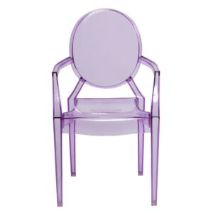 Židle ROYAL JR fialová transparentní