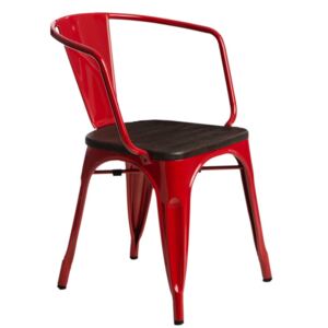 Židle Paris Arms Wood červená sosna kartáčovaná