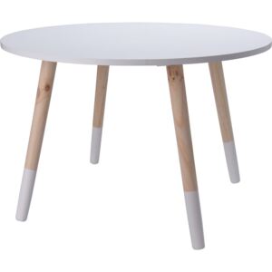 Dřevěný stůl pro děti, Ø 60 x 40 cm, bílý