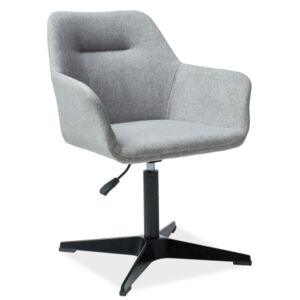Židle KUBOS černá/šedá polstrování č.81, Sedák s čalouněním, Nohy: kov, látka, barva: šedá, s područkami