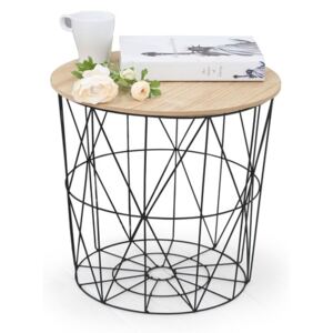 MARIFFA stolek kostra - černá, deska - přírodní