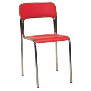 Židle ADEL — plast, chrom, více barev Červená
