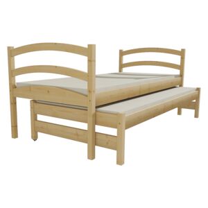 Dětská postel s výsuvnou přistýlkou DPV 016 80 x 180 cm moření dub bez úložných prostor