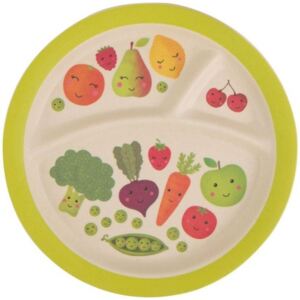 Dětský talíř dělený Happy fruit and veg, 21 cm